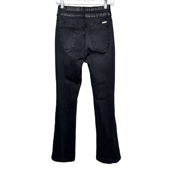 KanCan Jeans Womens 6 28" Black Jeanie High Rise Bootcut Jeans Fading Whiskering - Picture 2 of 7
